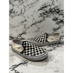 Vans Classic Slip On Shoes Womens Size 10 Black Off White Checkerboard Skate